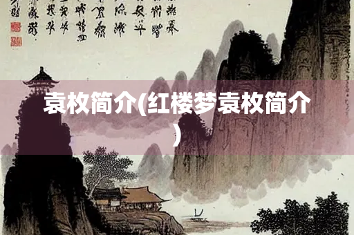 袁枚简介(红楼梦袁枚简介)