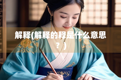 解释(解释的释是什么意思？)
