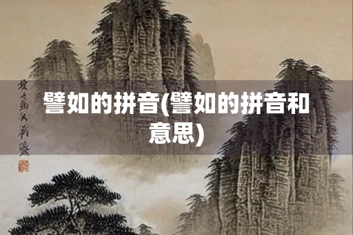 譬如的拼音(譬如的拼音和意思)