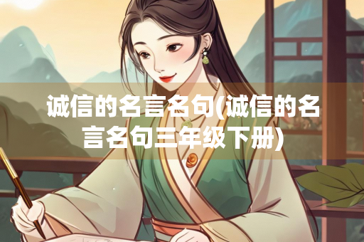 诚信的名言名句(诚信的名言名句三年级下册)