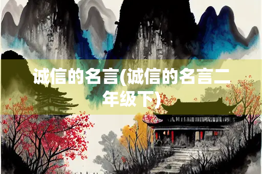 诚信的名言(诚信的名言二年级下)