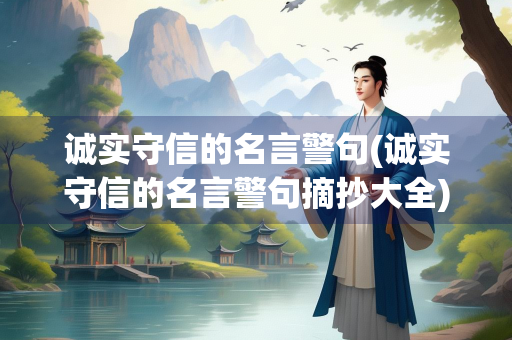诚实守信的名言警句(诚实守信的名言警句摘抄大全)