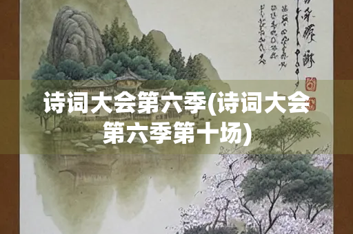 诗词大会第六季(诗词大会第六季第十场)