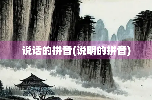 说话的拼音(说明的拼音)