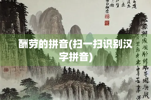 酬劳的拼音(扫一扫识别汉字拼音)