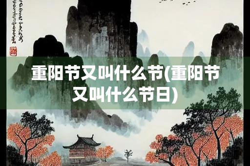 重阳节又叫什么节(重阳节又叫什么节日)