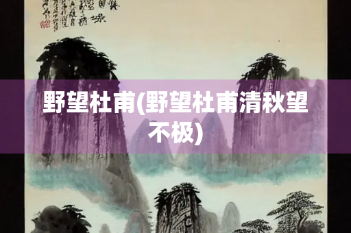 野望杜甫(野望杜甫清秋望不极)