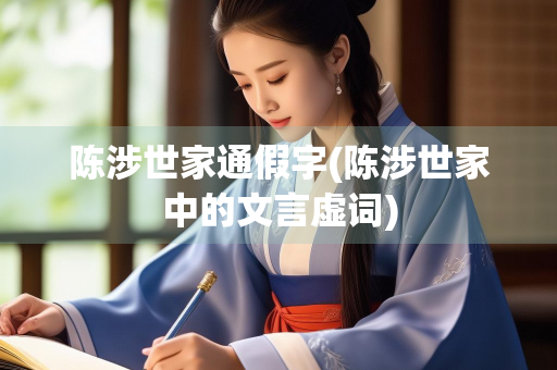 陈涉世家通假字(陈涉世家中的文言虚词)