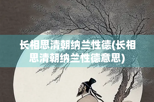 长相思清朝纳兰性德(长相思清朝纳兰性德意思)