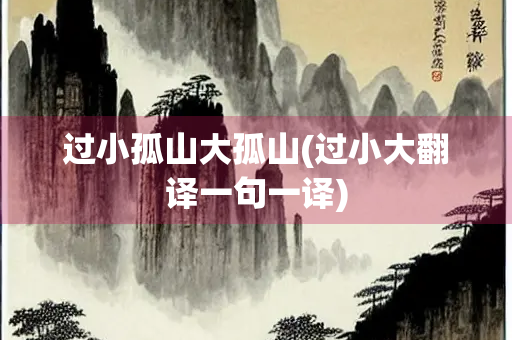 过小孤山大孤山(过小大翻译一句一译)
