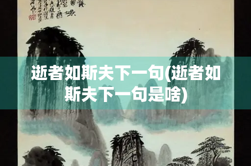 逝者如斯夫下一句(逝者如斯夫下一句是啥)