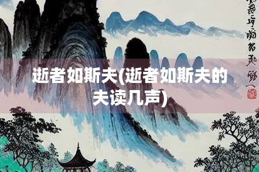 逝者如斯夫(逝者如斯夫的夫读几声)