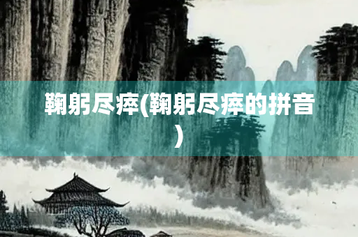 鞠躬尽瘁(鞠躬尽瘁的拼音)