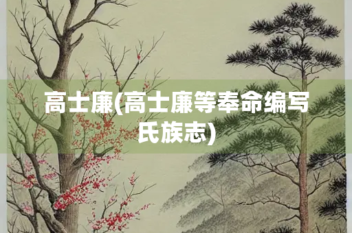 高士廉(高士廉等奉命编写氏族志)