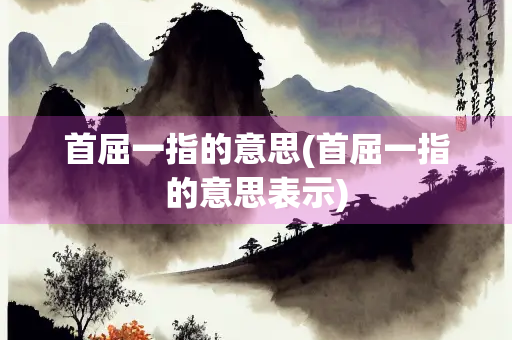 首屈一指的意思(首屈一指的意思表示)