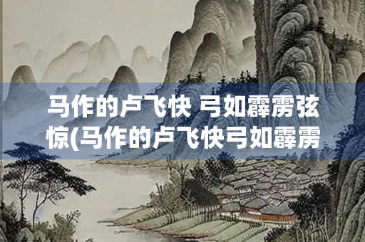 马作的卢飞快 弓如霹雳弦惊(马作的卢飞快弓如霹雳弦惊的作者)