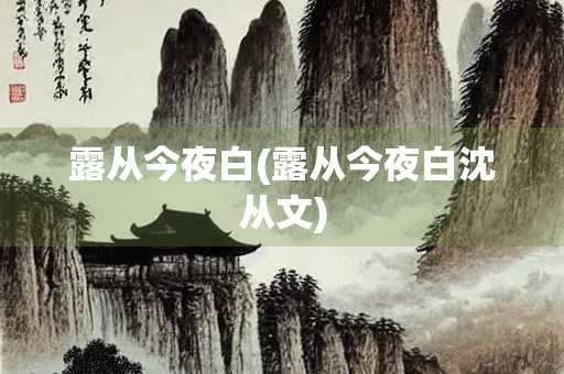 露从今夜白(露从今夜白沈从文)