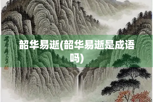 韶华易逝(韶华易逝是成语吗)