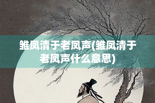 雏凤清于老凤声(雏凤清于老凤声什么意思)