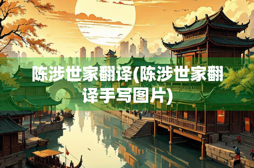 陈涉世家翻译(陈涉世家翻译手写图片)