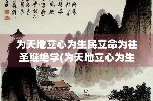 为天地立心为生民立命为往圣继绝学(为天地立心为生民立命是谁的名言)