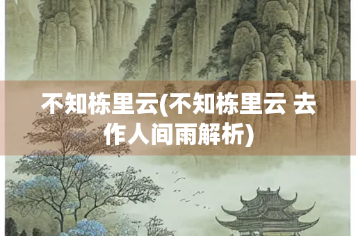 不知栋里云(不知栋里云 去作人间雨解析)