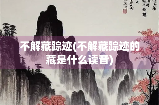 不解藏踪迹(不解藏踪迹的藏是什么读音)