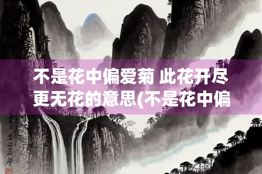 不是花中偏爱菊 此花开尽更无花的意思(不是花中偏爱菊此花开尽更无花是什么花)