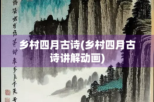 乡村四月古诗(乡村四月古诗讲解动画)