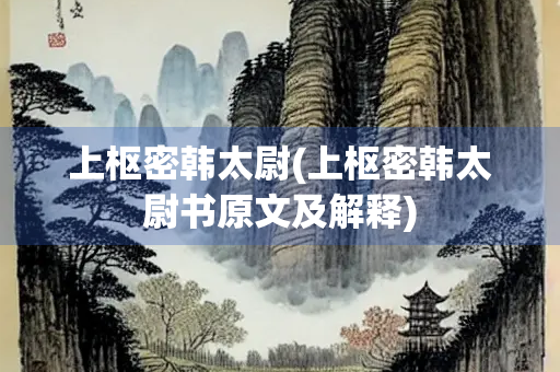 上枢密韩太尉(上枢密韩太尉书原文及解释)