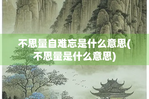 不思量自难忘是什么意思(不思量是什么意思)