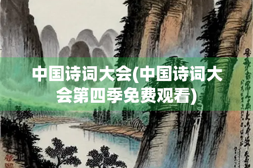 中国诗词大会(中国诗词大会第四季免费观看)