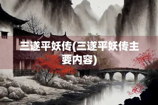 三遂平妖传(三遂平妖传主要内容)
