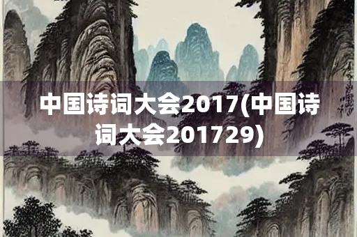 中国诗词大会2017(中国诗词大会201729)