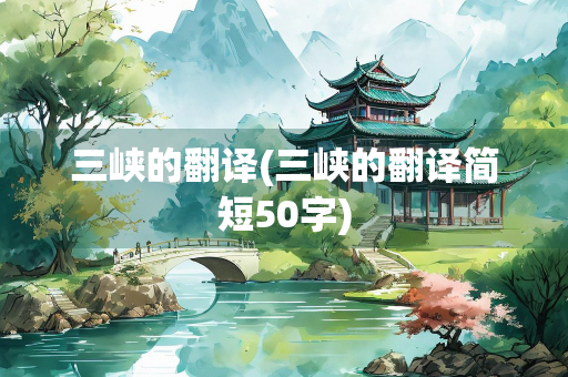 三峡的翻译(三峡的翻译简短50字)