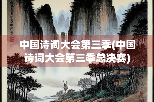 中国诗词大会第三季(中国诗词大会第三季总决赛)