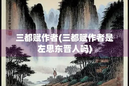 三都赋作者(三都赋作者是左思东晋人吗)