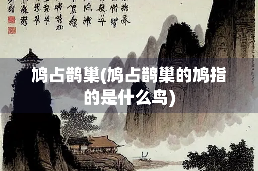 鸠占鹊巢(鸠占鹊巢的鸠指的是什么鸟) 鸠占鹊巢(鸠占鹊巢的鸠指的是什么鸟)