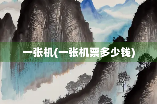 一张机(一张机票多少钱)
