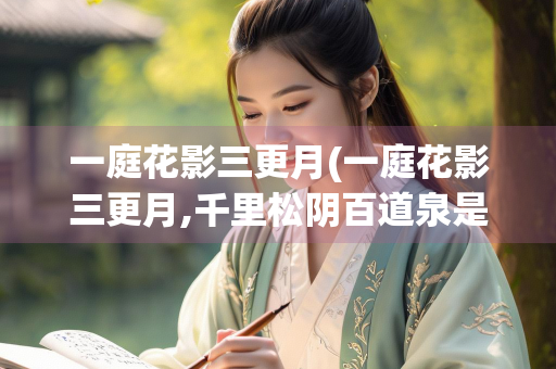 一庭花影三更月(一庭花影三更月,千里松阴百道泉是什么生肖)