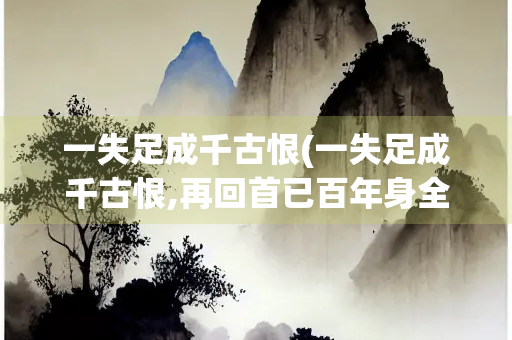 一失足成千古恨(一失足成千古恨,再回首已百年身全诗)
