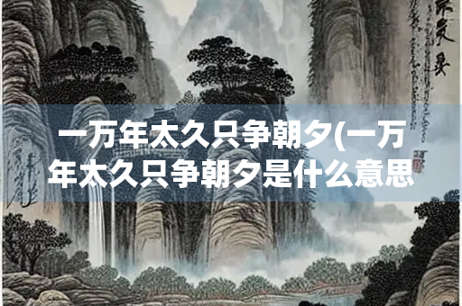 一万年太久只争朝夕(一万年太久只争朝夕是什么意思)