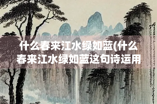 什么春来江水绿如蓝(什么春来江水绿如蓝这句诗运用了的修辞手法)