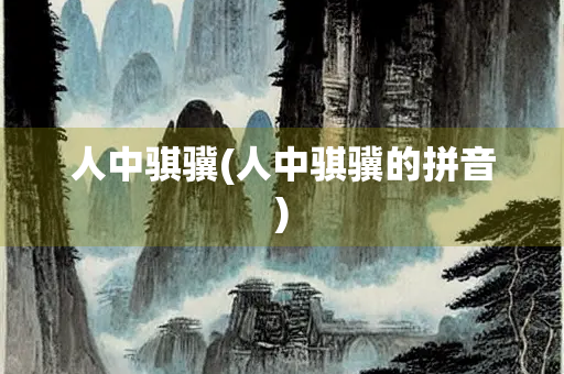 人中骐骥(人中骐骥的拼音)