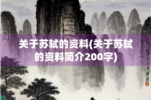 关于苏轼的资料(关于苏轼的资料简介200字)