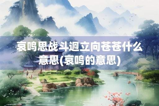 哀鸣思战斗迥立向苍苍什么意思(哀鸣的意思)