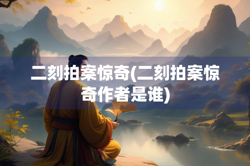 二刻拍案惊奇(二刻拍案惊奇作者是谁)