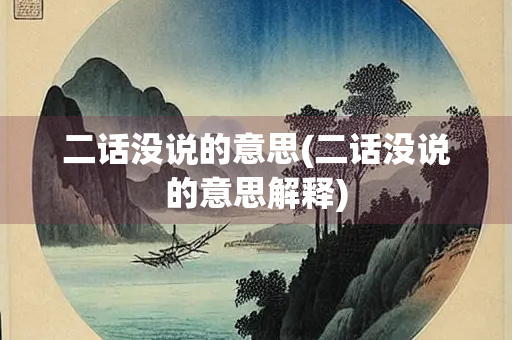 二话没说的意思(二话没说的意思解释)