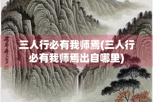 三人行必有我师焉(三人行必有我师焉出自哪里)