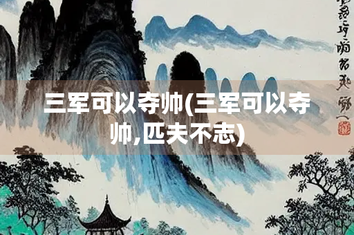 三军可以夺帅(三军可以夺帅,匹夫不志)